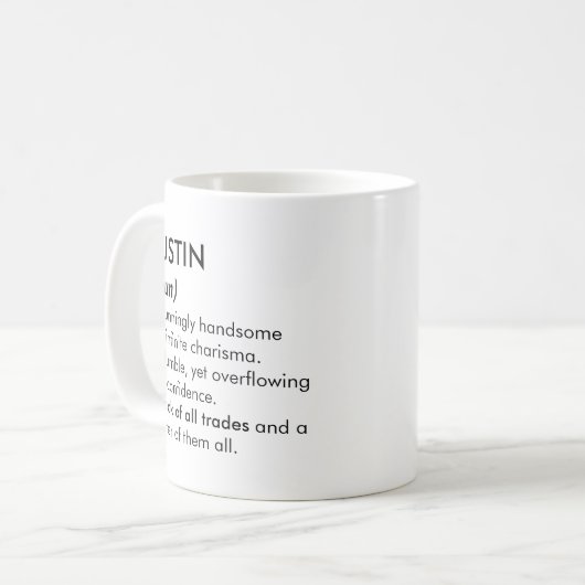 Mug Austin name, Editable name, Custom name (Devant gauche)