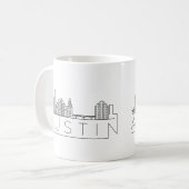 Mug Austin, Texas| Ligne Skyline Stylisée Ville (Devant gauche)
