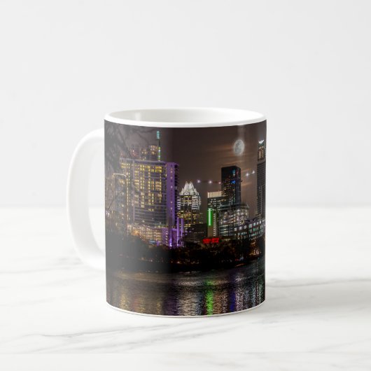 Mug Austin, Texas Pleine lune v2 (Devant gauche)