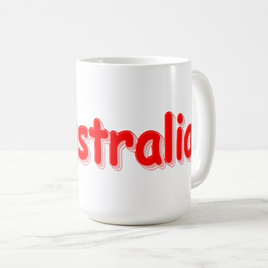 Mug "#Australia" Joli Design. Commandez dès maintenant (Devant droit)