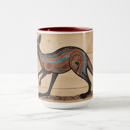 Mug Australian Aboriginal-themed Kangaroo (Centre)