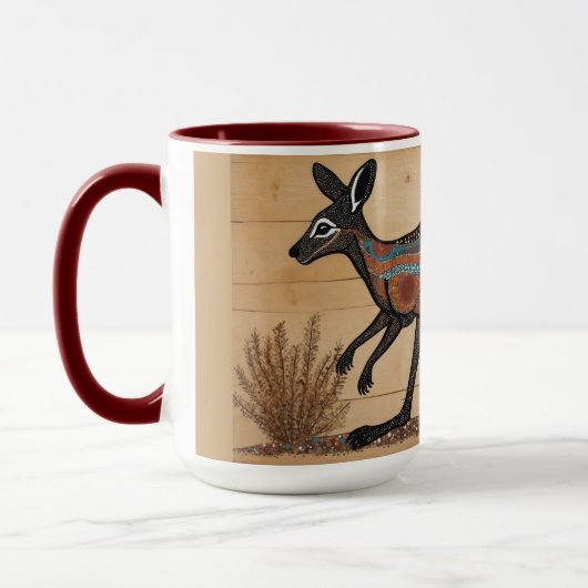 Mug Australian Aboriginal-themed Kangaroo (Gauche)