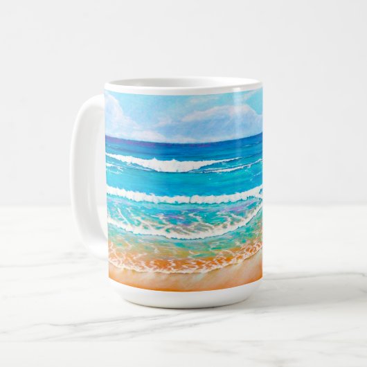 Mug Australian Blue Beach Painting été (Devant gauche)