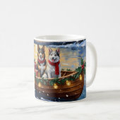 Mug Australian Cattle Dog Christmas Boat Holiday (Devant droit)