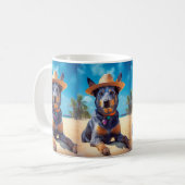 Mug Australian Cattle on Beach, cadeau d'été des amour (Devant gauche)