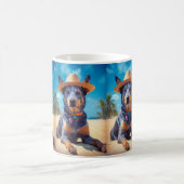 Mug Australian Cattle on Beach, cadeau d'été des amour (Centre)
