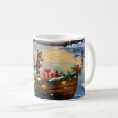 Mug Australian Kelpie Christmas Boat Holiday (Devant droit)
