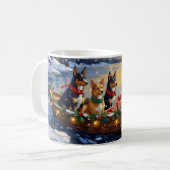 Mug Australian Kelpie Christmas Boat Holiday (Devant gauche)