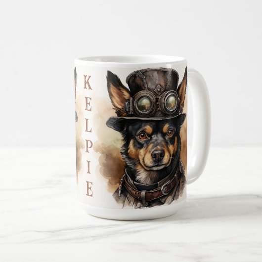 Mug Australian Kelpie Steampunk Dog (Devant droit)