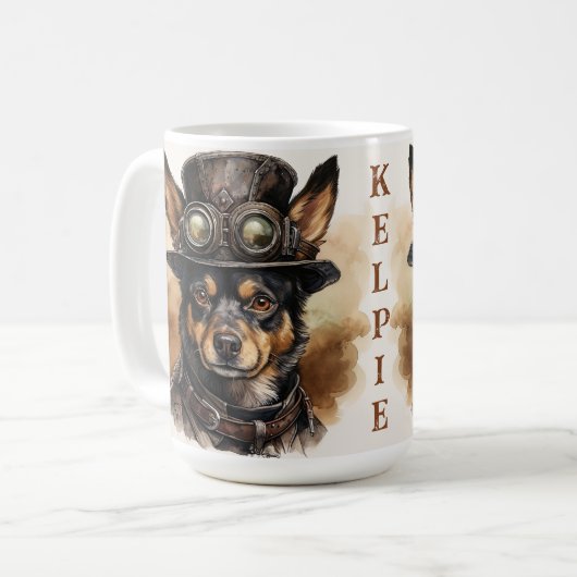 Mug Australian Kelpie Steampunk Dog (Devant gauche)