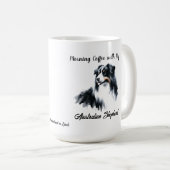 Mug Australian Shepherd Black Watercolor personnalisen (Devant droit)