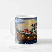 Mug Australian Shepherd Christmas Boat Holiday (Devant gauche)