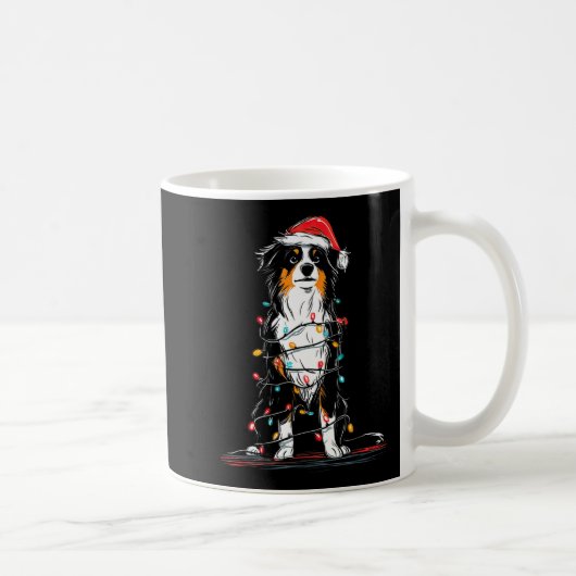 Mug Australian Shepherd Christmas Graphics Dog Lights  (Droite)