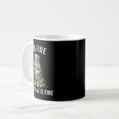 Mug Australian Shepherd Christmas I'm Fine Everything (Devant gauche)