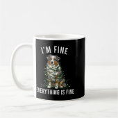 Mug Australian Shepherd Christmas I'm Fine Everything (Gauche)