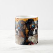 Mug Australian Shepherd Cœurs Roses Saint-Valentin (Centre)