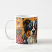Mug Australian Shepherd Cœurs Roses Saint-Valentin (Gauche)