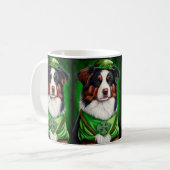 Mug Australian Shepherd dog en tenue de St. Patrick's  (Devant gauche)