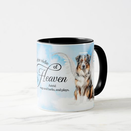 Mug Australian Shepherd Heaven Personalized Memorial (Devant droit)