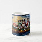 Mug Australian Shepherd Noël Bateau Vacances (Centre)