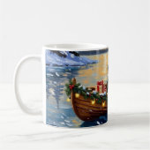 Mug Australian Shepherd Noël Bateau Vacances (Gauche)