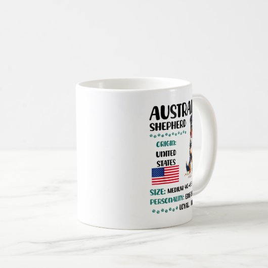Mug Australian Shepherd Origin Funny Aussie Dog Lover  (Devant droit)