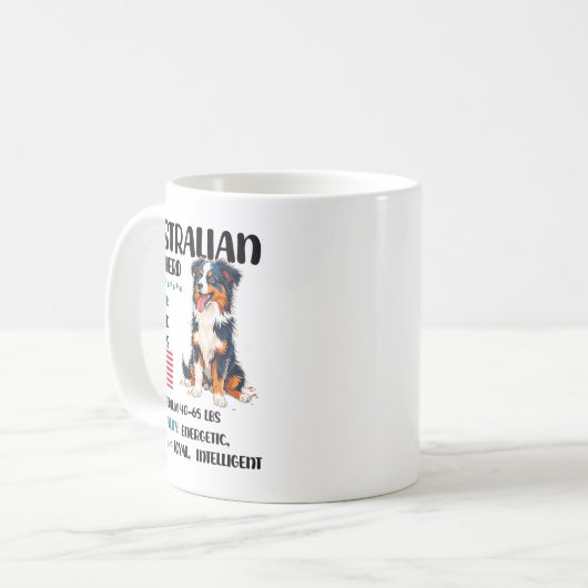 Mug Australian Shepherd Origin Funny Aussie Dog Lover  (Devant gauche)