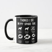 Mug Australian Shepherd Things Do Spare Time Funny (Gauche)