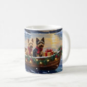 Mug Australian Terrier Christmas Boat Holiday (Devant droit)