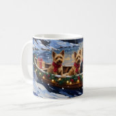 Mug Australian Terrier Christmas Boat Holiday (Devant gauche)