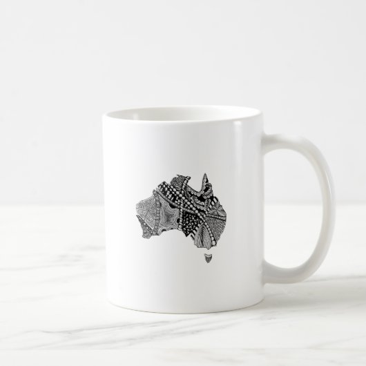 Mug Australie Carte Doodle (Droite)