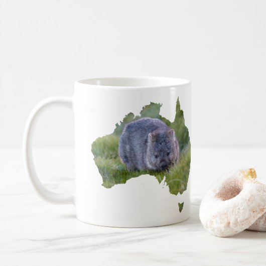 Mug Australie Contour Forme Cute Wombat Tasmanie (Avec donut)
