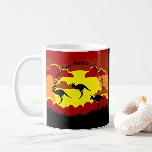 Mug Australie Kangaroo rouge jaune jaune (Avec donut)