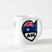 Mug Australie Pays Code Drapeau Coeur AUS (Devant droit)