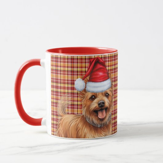 Mug Australie Terrier Dog Holiday Plaid Noël (Gauche)