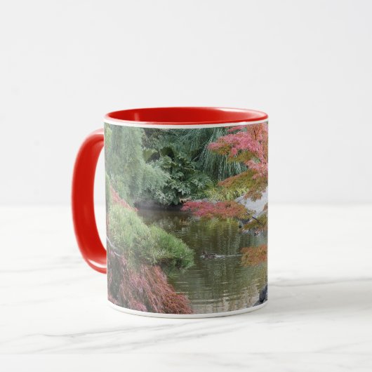 Mug AutAutomne Japonais Garden Pond Photo (Devant gauche)