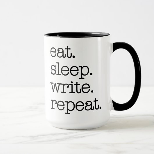 Mug Auteur Écrivain Littéraire Cadeau Mange Sommeil Éc (Droite)