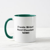 Mug Auteur frénétique ! Chocolat du besoin MAINTENANT (Gauche)