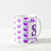 Mug Auteur Monogramme Vibrant Purple Polka Point initi (Devant droit)