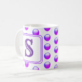 Mug Auteur Monogramme Vibrant Purple Polka Point initi (Devant gauche)