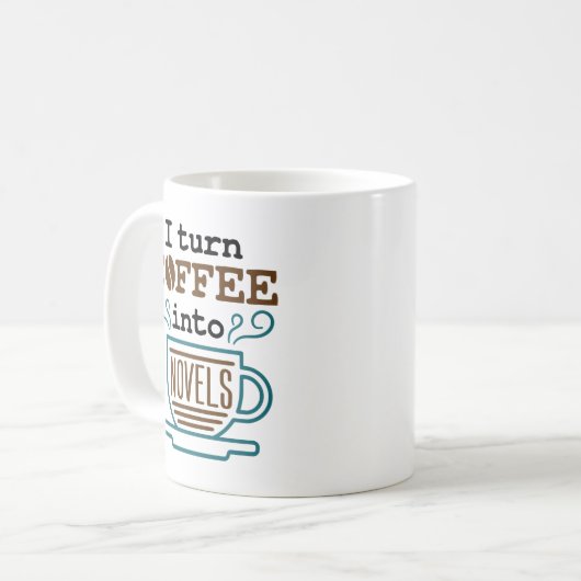 Mug Auteur Romancier Je Transforme Le Café En Romans (Devant gauche)