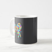 Mug Autism Coquette Bow Puzzle Autism Awareness Proud  (Devant gauche)