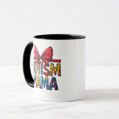 Mug Autism Mama Bow Coquette Maman Sensibilisation sur (Devant gauche)