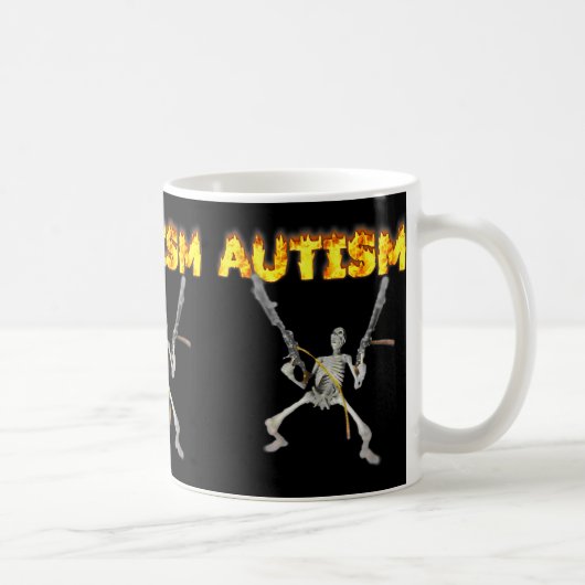 Mug Autism Skeleton drôle Bizarrement Spécifique Mème (Droite)