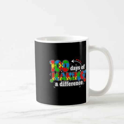 Mug Autisme 100 jours pour faire une différence drôle (Droite)