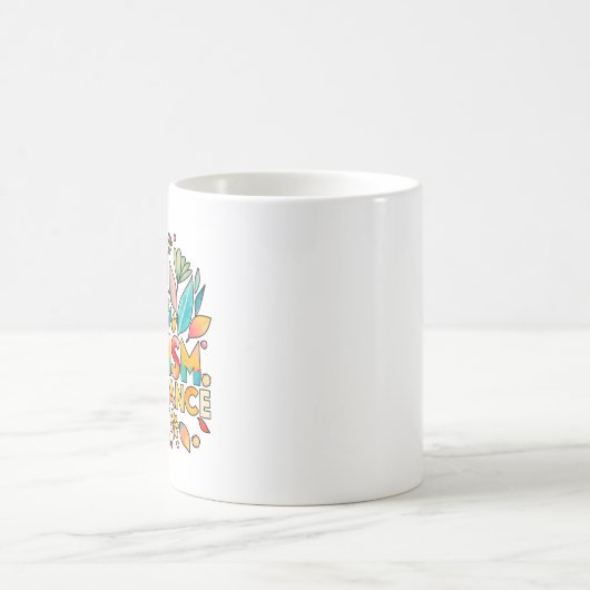 Mug Autisme Acceptation Fleurs colorées (Centre)