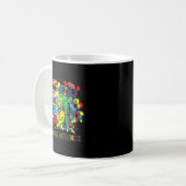 Mug Autisme Accepter les différences Dinosaur T-Rex en (Devant gauche)