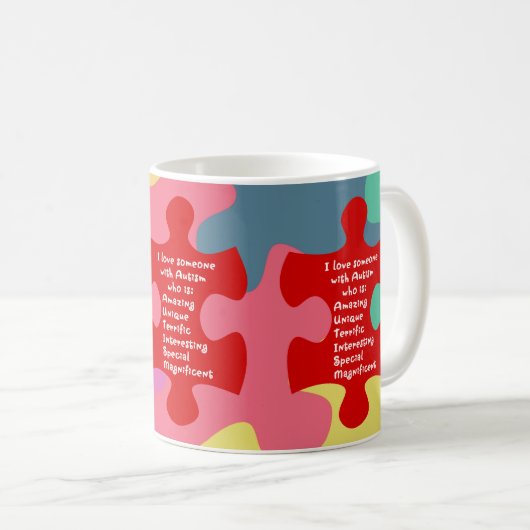 Mug Autisme Acrostique (Devant droit)