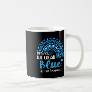 Mug Autisme arc-en-ciel En Avril Nous Portons Blue Aut