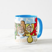 Mug Autisme avec les doigts (Devant droit)